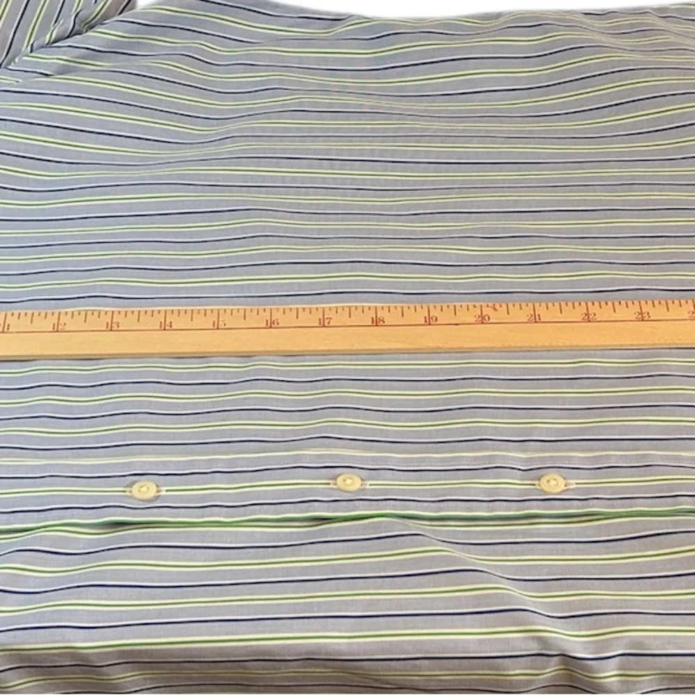 Polo Ralph Lauren Mens Contrast Stripe Dress Shirt Blue Green Navy XXL - Picture 5 of 7